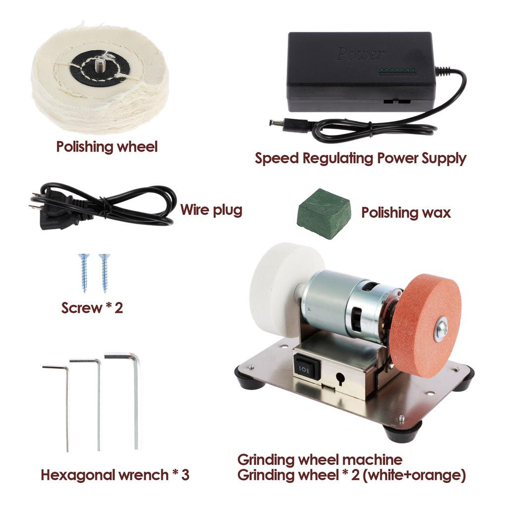 100W Mini Electric Belt Sander Double Grinder Machine 7 Speed Adjustable DIY Polishing Grinding Table Grinding Low Noise
