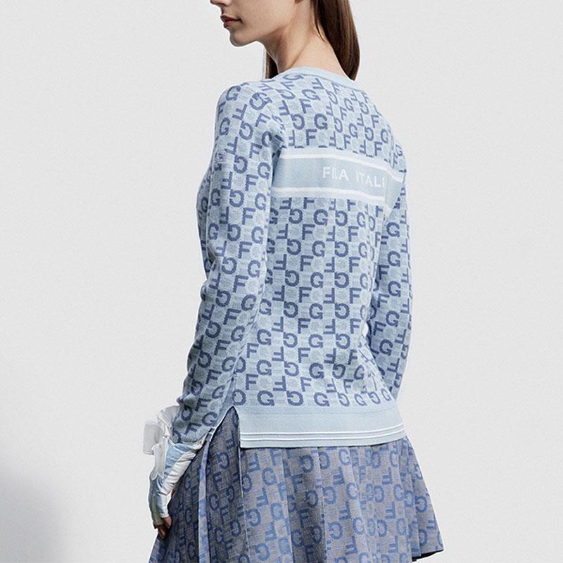 New FILA Golf Series Knitwear Women's All Over Print A11W345402F-ZB