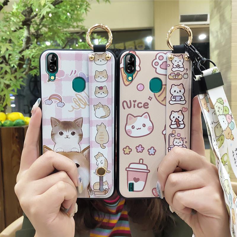 Cute Wristband Phone Case For Blackview A60 Pro Silicone Soft Case Durable Kickstand Shockproof Fashion Design Anti-dust