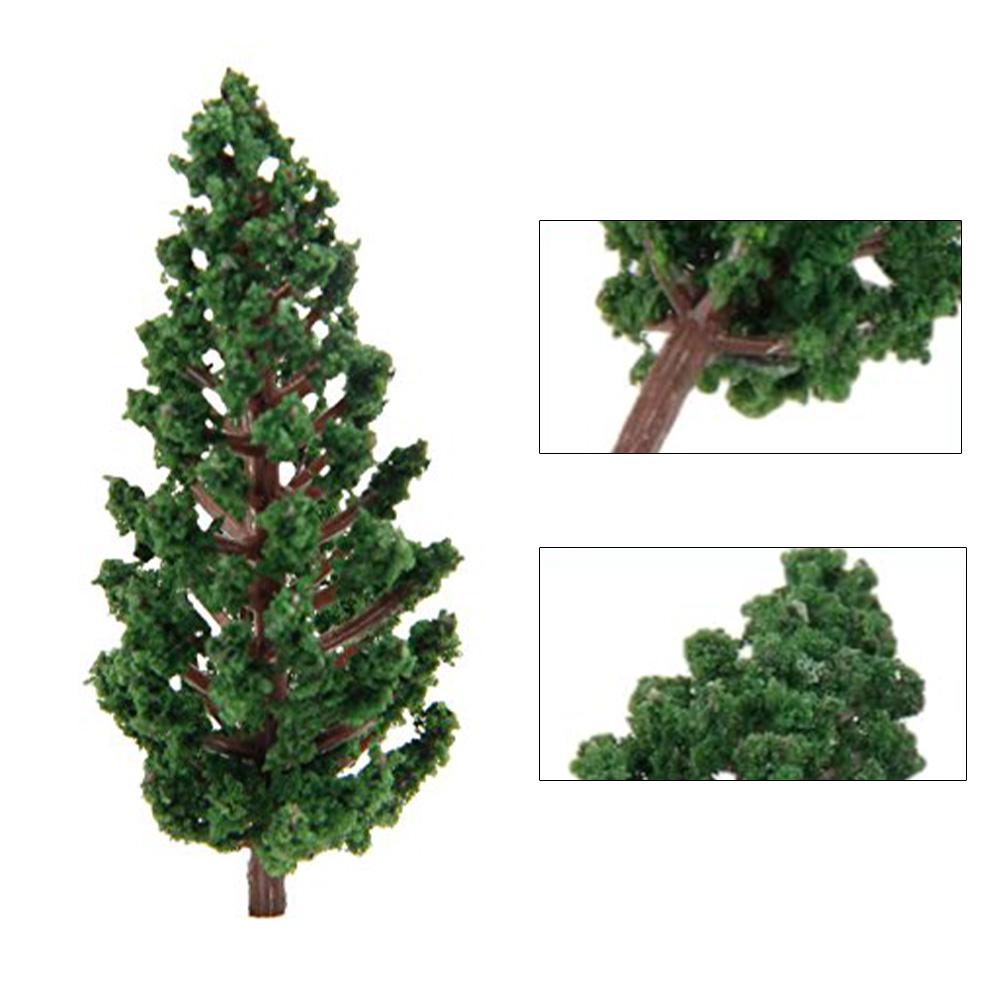 50pcs Artificial Miniature Pine Trees Plastic Model Scenery Railroad Decoration Building Landscape For DIY Toys Scale Dioramas