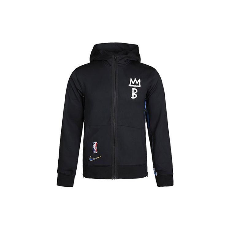 Nike Loose Casual Knit Brooklyn Basketball Hooded Jacket Black Men s CN7883-010 S