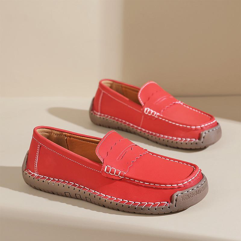 Hand-stitched Women Casual Shoes Loafers Slip On Driving Shoes Moccasins Women Flats Shoes