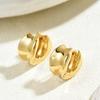 European and American Jewelry Geometric Smooth Surface Light Luxury Hollow Design Earrings Niche Versatile High-end Stud Earrings Women
