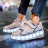Kids' Light-Up Double-Wheel Roller Skates - Flashing Wheels for Boys & Girls