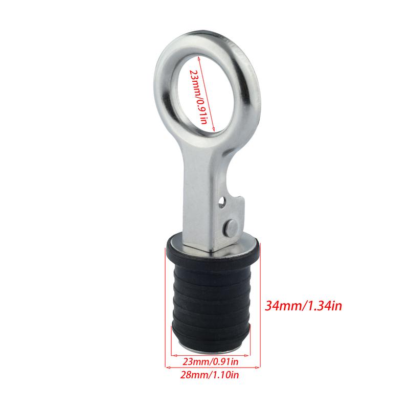 2Pcs 25mm Hole T Handle Boat Drain Plugs Rubber with Stainless Steel Marine Twist Plug Sealing Bilge Plug Boats Accessories