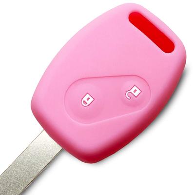 [IKT] (Voitures Honda) Housse en Silicone pour Clés Sans Clé 2 Boutons Rose Clair/Fit/Odyssey/CR-V/Stream/Civic, etc. Spécialement