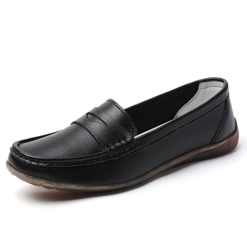 New Casual Sneakers Low-Heeled, Comfortable And Fashionable Genuine Leather Leather Shoes For Casual Work Women