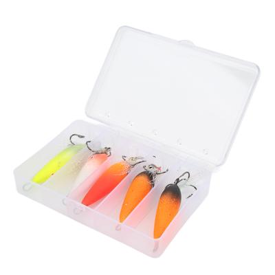 5 Stück Winter Eisangeln Drillingshaken Hochkohlenstoffstahl Schaumstoff Schwimmend Jigging Angelhaken mit BoxBox