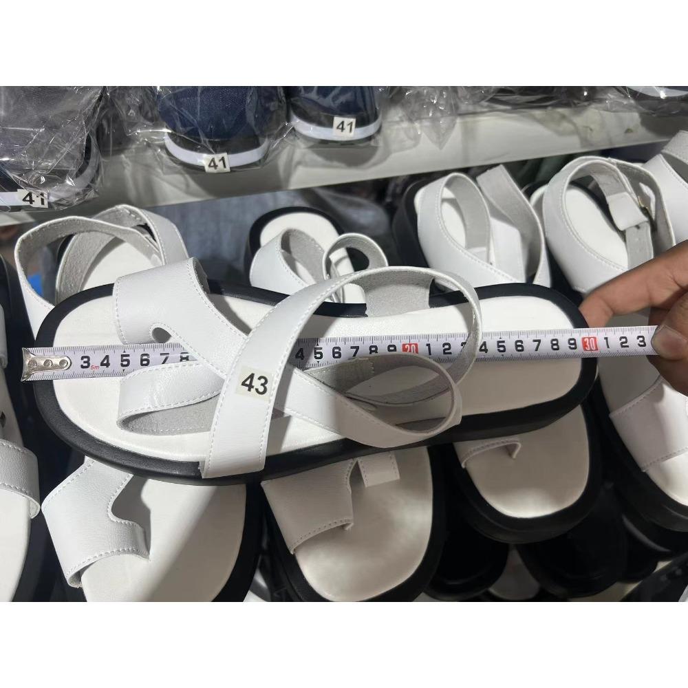 New Summer Women's Plus Size Toe Loop Thick Soled Casual Outdoor Buckle Strap Sandals