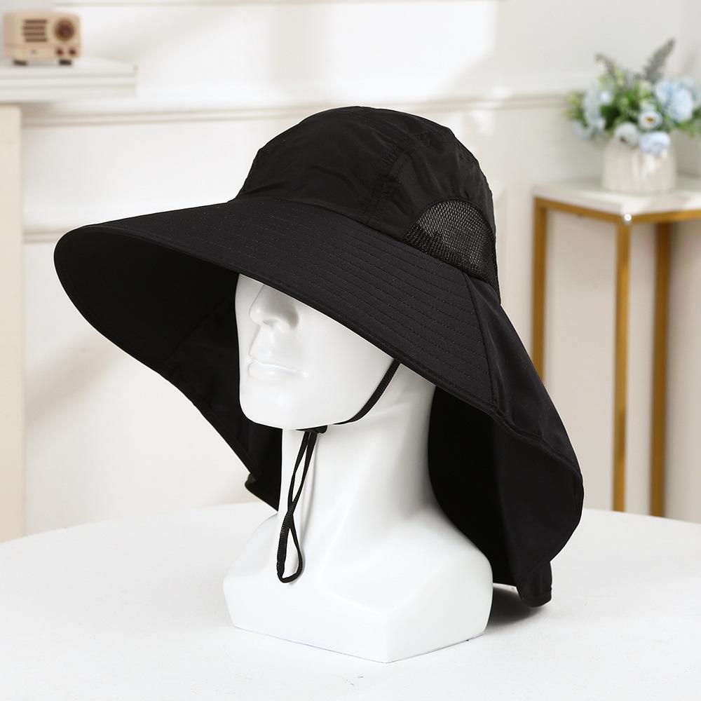 Summer Large Brim Fisherman Caps for Men Women Outdoor Mountaineering Cycling Sunscreen Hats Face Neck Protection Shawl Hats