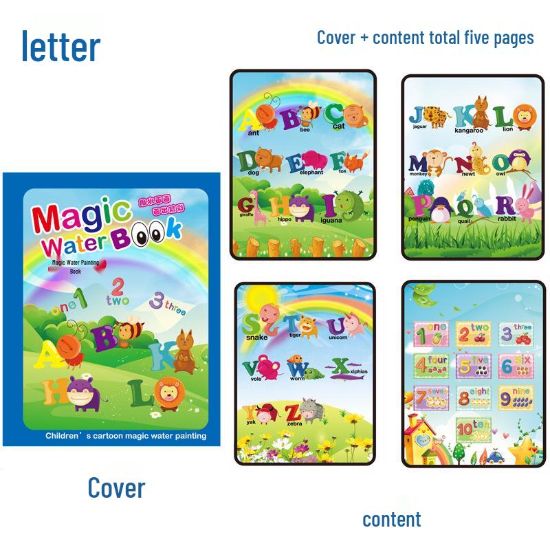 Children's Reusable Magic Water Painting Book: Educational Drawing & Coloring Set