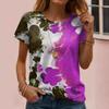 Women's St. Patrick's Day Clover Print Short Sleeve T-shirts Summer Round Neck 3D Print Top Fashionable Casual T-shirts