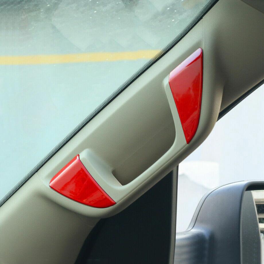 For 2019-2024 Dodge RAM 1500 ABS Red Interior A-pillar Grab Handle Cover Trim 4P