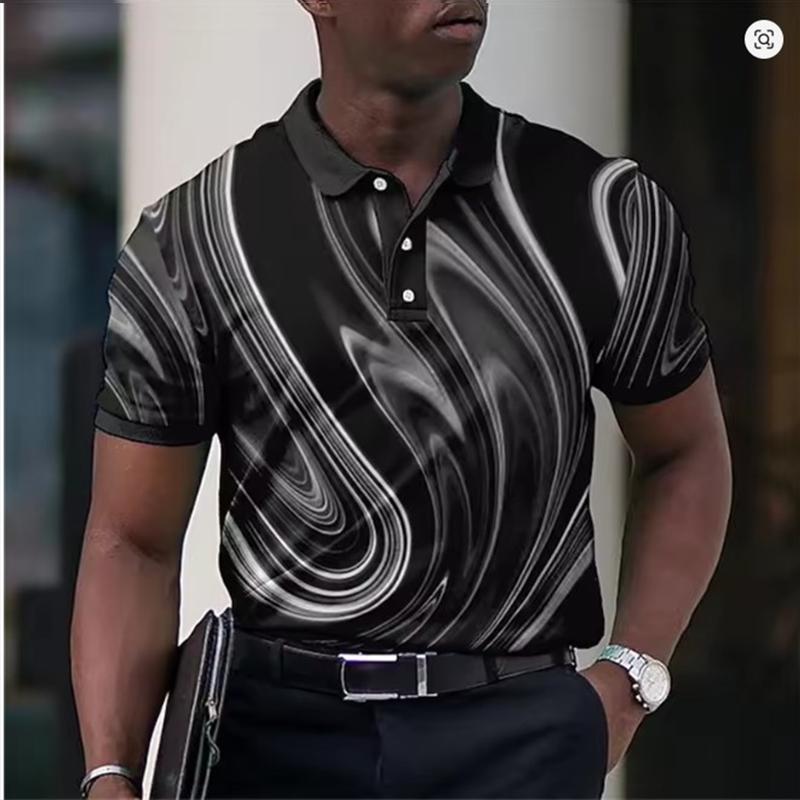 

Men Polo Shirt 3D Print Optical Illusion Colorful Graphic Golf Shirt Summer Fashion Oversized Streetwear Lapel Tops Short Sleeve 3XL