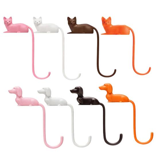 Söt husdjurssvanskrok för datorskärm, skrivbord, hörlurshängare, organiserare, hund-, kattsvans, självhäftande krok för upphängning av nycklar, kablar, hattar, datortillbehör