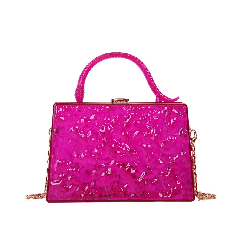 Acrylic Transparent Jelly Bag New 2025 Mori Soft Girl Ins Ice Crack Personalized Portable Messenger Box Bag