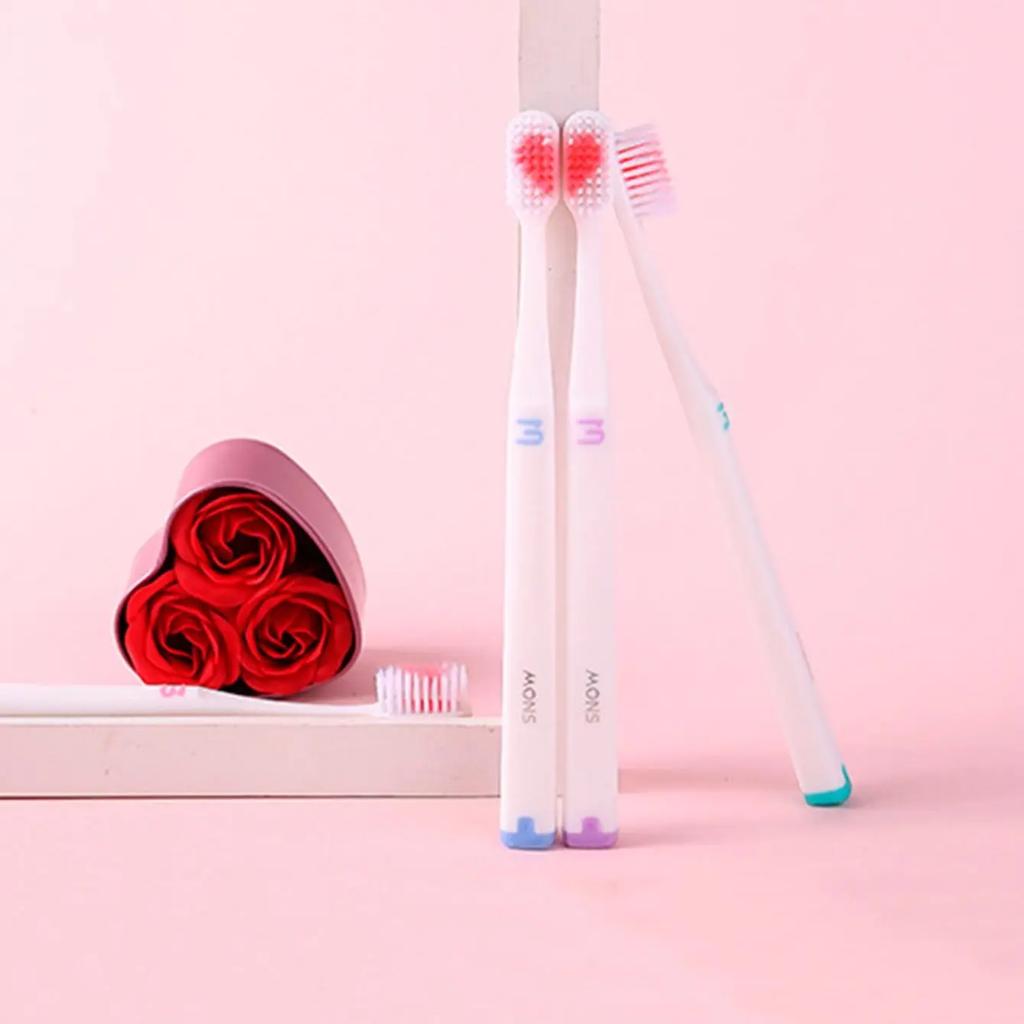 2PCS - Love Couple Fine Hair Cleaning Toothbrush - Color Random