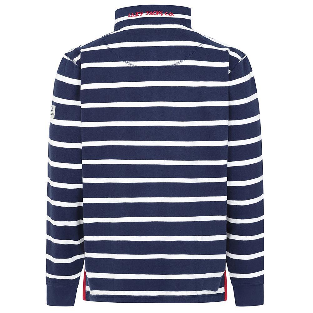 Lazy Jacks Mens Striped Quarter Zip Sweatshirt