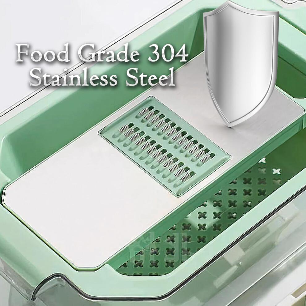 Vegetable Chopper Stainless Steel, 9in1 Mandoline Slicer with Adjustable Thickness for Kitchen