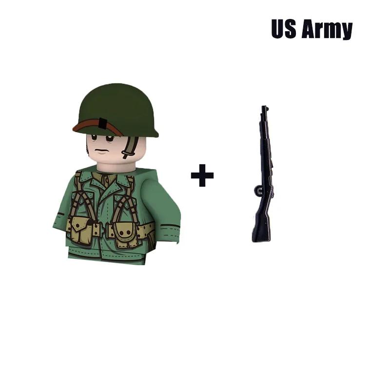 Kids Toys WW2 Military Army Sets Building Blocks Soviet US China Soldiers Mini Action Figures Medal Toys For Kids Birthday Gifts