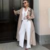 White lapel strap slim shirt high waist straight trousers casual suit 1116 European and American autumn and winter two-piece set women