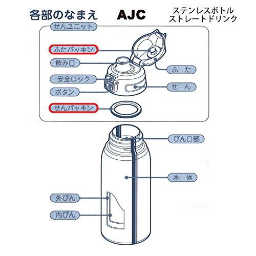 Peacock Ersatzteile für AJC Edelstahl Trinkflaschen, Kappe und Dichtungssatz (2 Stücke)