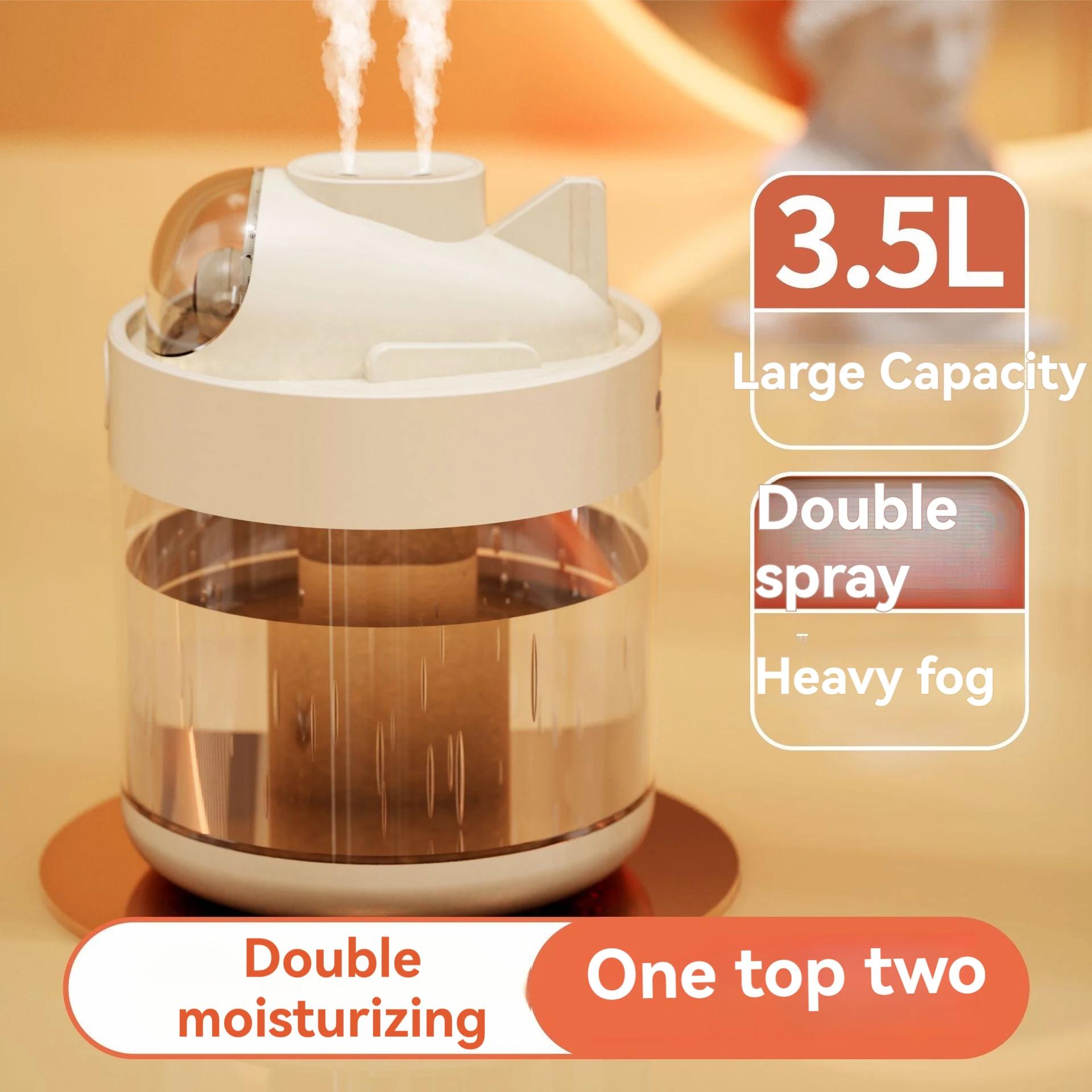 

3.5L Small Portable Humidifier Dual Spray Creative Space Module Household Heavy Mist Air Bedroom Office Desktop белый