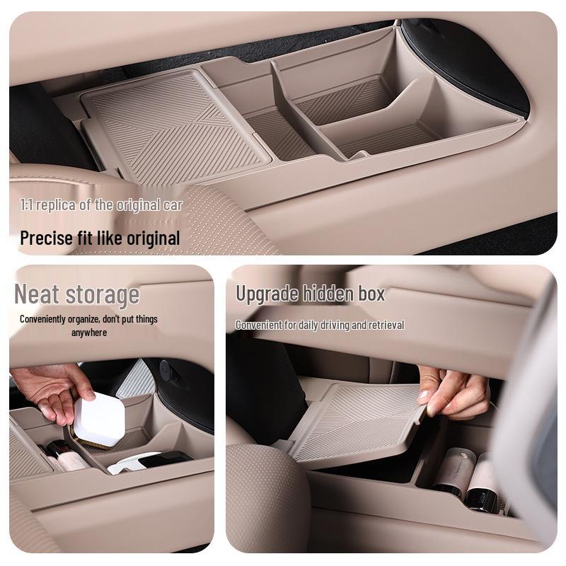 Ideal I6 Center Console Lower Storage Box, Original Car Color, Dedicated for Convenient Silicone Storage.