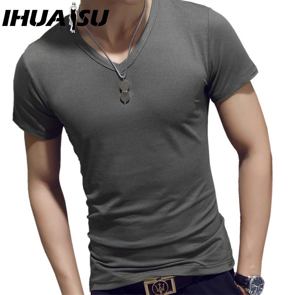 IHUASU Herrenmode lässig einfarbig bedruckt Tops & T-Shirts