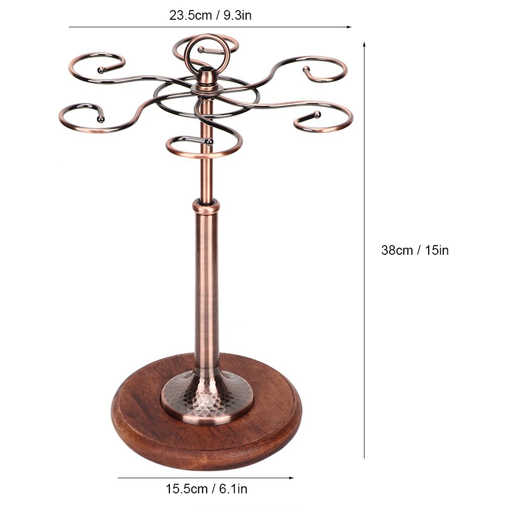 Desktop Iron 6 Bottles Wine Cup Rack Glass Holder Display Shelf Organizer DecorationBronze