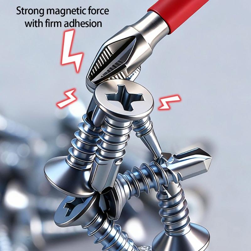 4Pcs High Hardness Alloy Steel Magnetic Spring Loaded Hexagonal Shank Screwdriver Bit For Electricians, Mechanics
