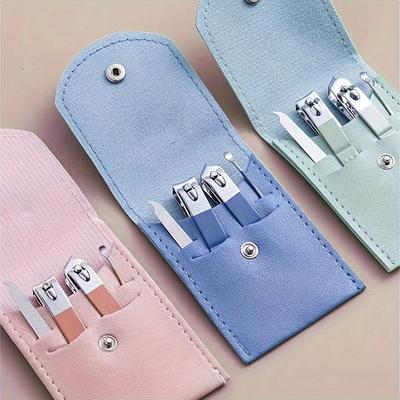 4pcs Professional Manicure Set, Stainless Steel Nail Clippers, Cuticle Nippers, Nail File, and Spoon Pusher Nail Tech Supplies