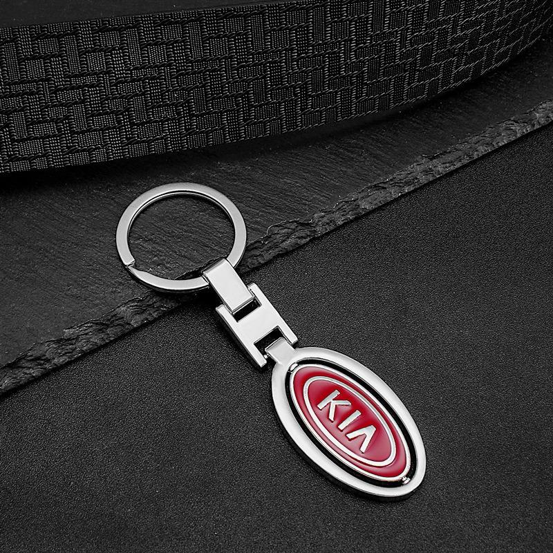 1 szt. Breloczek z emblematem samochodowym 3D Metalowy brelok Styl stopowy Akcesoria samochodowe do Kia 2 3 Rio 4 5 X Sportage 2021 Picanto Cerato K7 K5 jlsz20