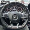 Black Carbon Leather Steering Wheel Cover for Mercedes Benz AMG GT C63 CLA45 E63 GLE63 C190 W205 C117 C218 W213 W166 W222 R172