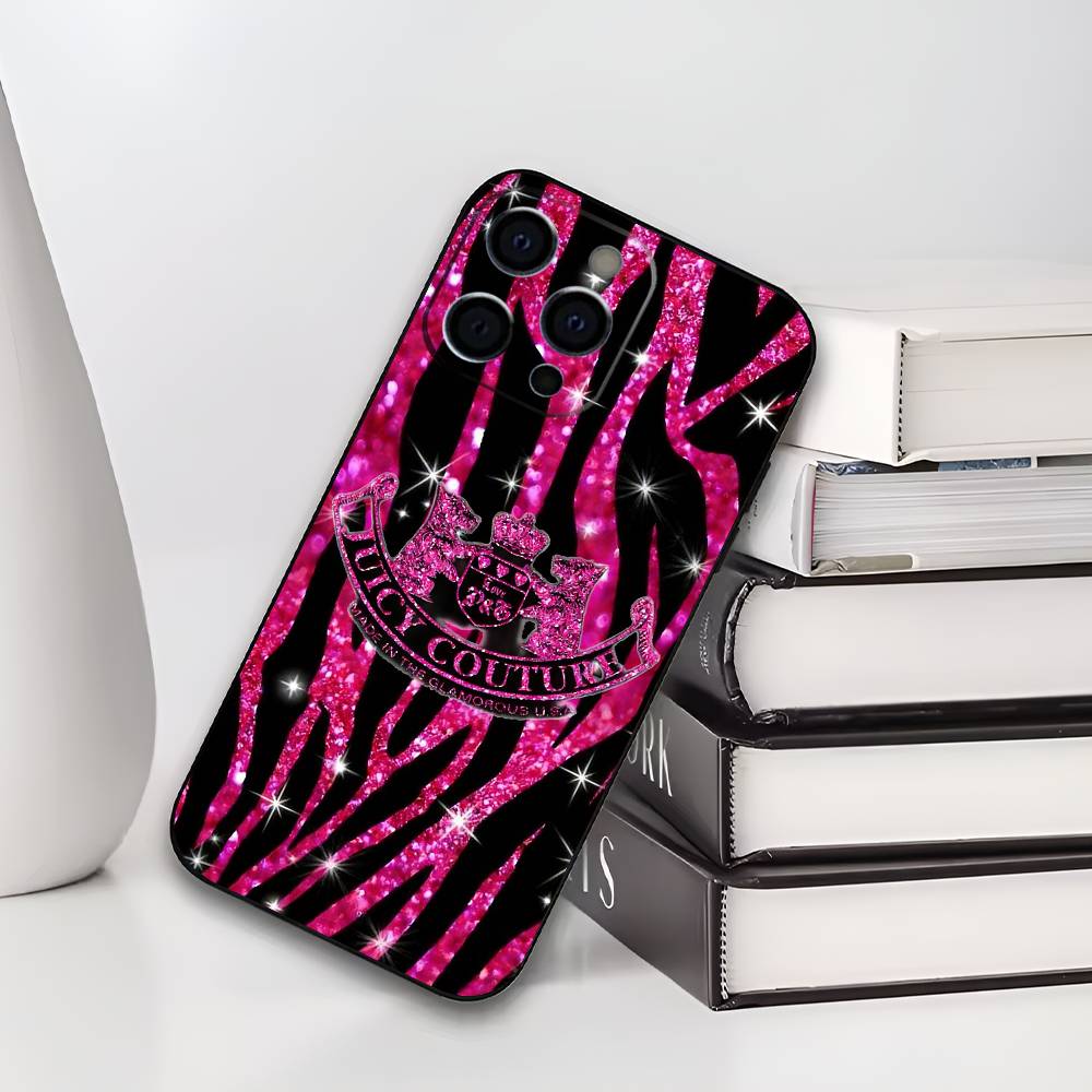 J-JUICY C-COUTURE Phone Case For iPhone 17,16,15,14,13,12,11 Plus,Pro Max,XS,Soft Black Cover