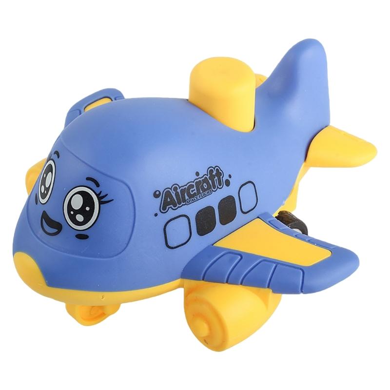 Kids Interaction Push Activated Aircraft Toy Bright Color  Plastic Indoor Outdoor Activity Inertia Aircraft Car Toy