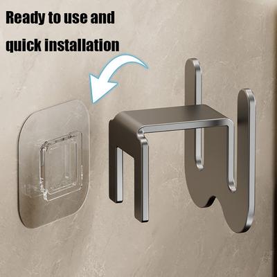Wall-Mounted Shoe Rack with Drainage Holes Space-Saving Aluminum Hooks for Bathroom Kitchen No-Drill Adhesive Installation Rack for Slippers Towels