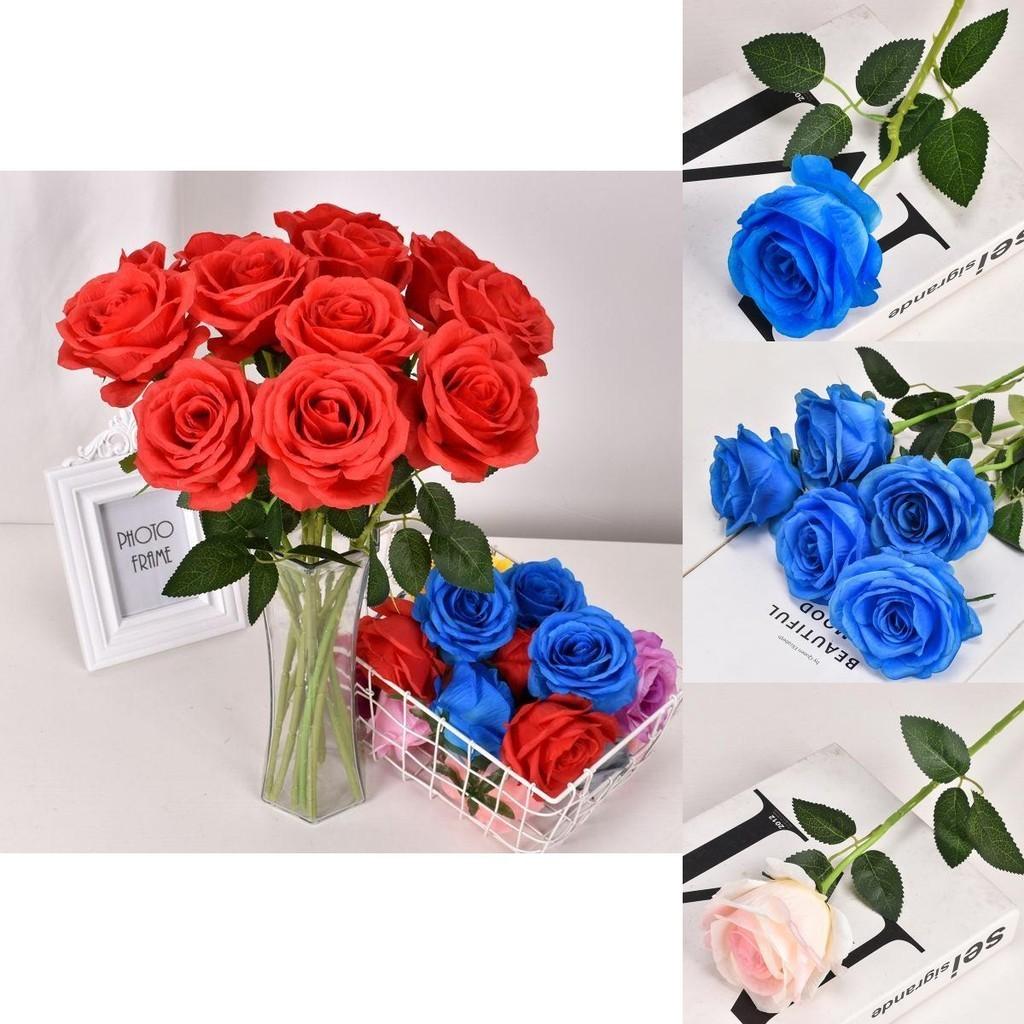 50cm Long Stem Artificial Roses Elegant Fake Silk Flowers For Wedding Home Decor