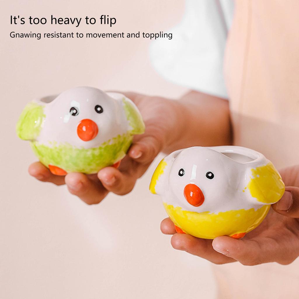 Cartoon Bird Shape Bowl Cage Accessory for Parrots and Budgerigar Bird Feeding Bowl Bird Feeding Station Small Tub Bowl