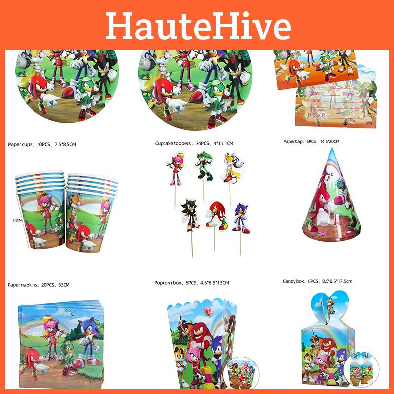 Birthday Party Supplies Set Cake Topper Banner Cups Balloons Plates