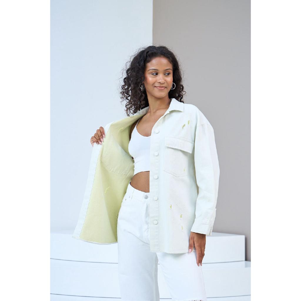 Women Colorful Denim Shirt