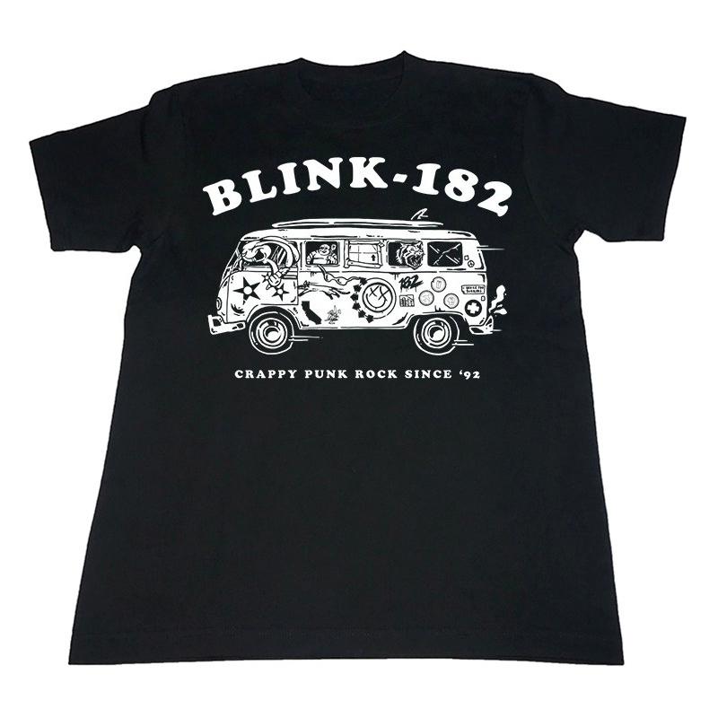Street Rock Hiphop Skateboarding Punk Blink 182 Band Vintage Car Thai Shortsleeved Tshirt M