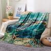 1PC Marine Animals  Print FlAannel Blanket, High Quality Comfortable for All Seasons, Home Decor, Warmth and Comfort