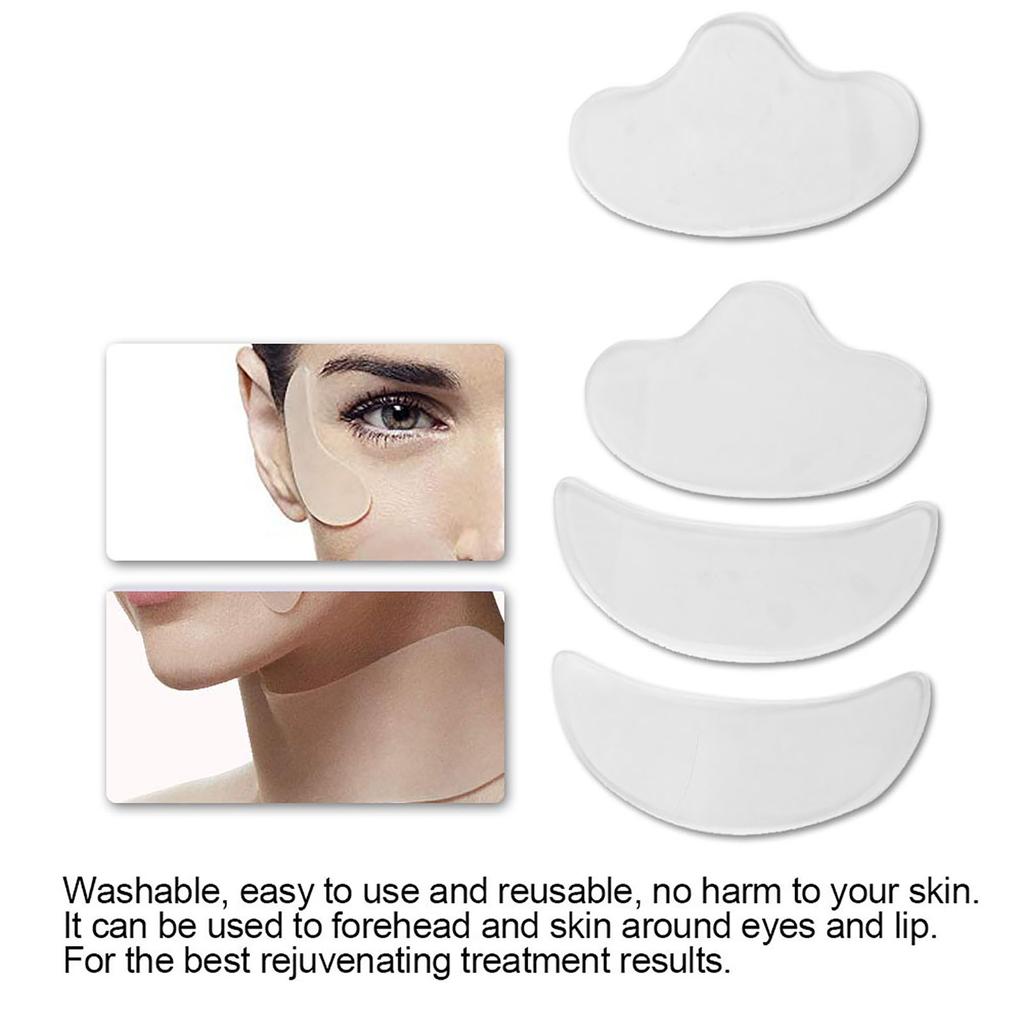 Silicone Face Lifting Sticker Wrinkles Compressing Patches for Forehead Face 4pcs