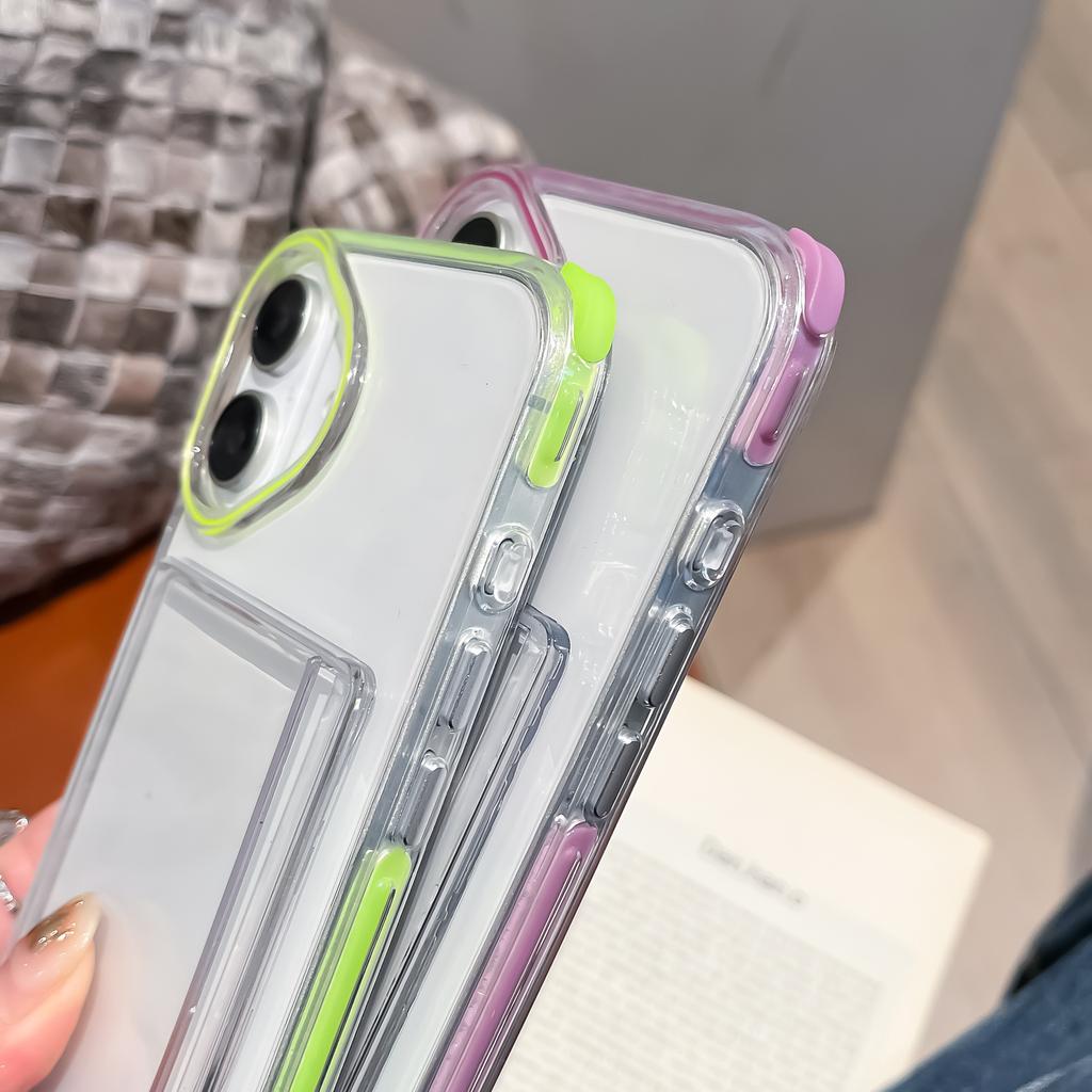 Candy Card Bag Is Suitable for iPhone16promax Lanyard Mobile Phone Case Apple 15 Transparent Non-yellow 14 Anti-drop Cover