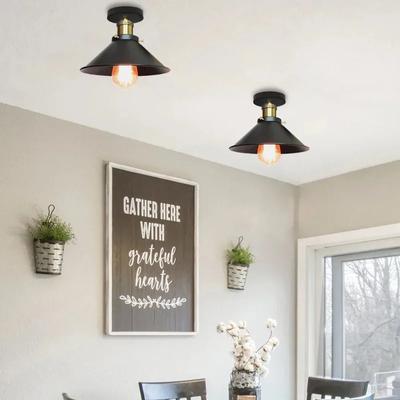 1/2/3 Heads Black Modern Design Pendent Ceiling Light Vintage Hanging Lampshade for Home Living Room Kitchen Decorative Lighting