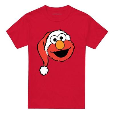 Sesame Street Unisex Adult Elmo Santa Hat Christmas T-Shirt
