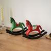 Wooden Rocking Horse Statues Decorative Animal Statue Sculptures Ornament for Office Home Table Centerpieces Gift