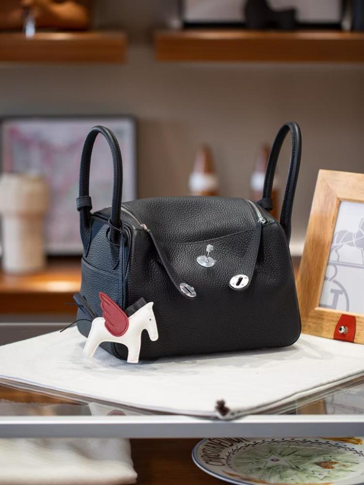 Top-grain Cowhide, 26cm Shafi Thread, Women's Doctor Bag, Genuine Leather Single-shoulder Handbag, Pillow Bag