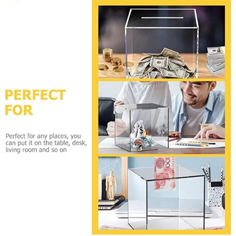 1 шт 12 см прозрачная акриловая детская копилка не рекомендуется квадратная копилка